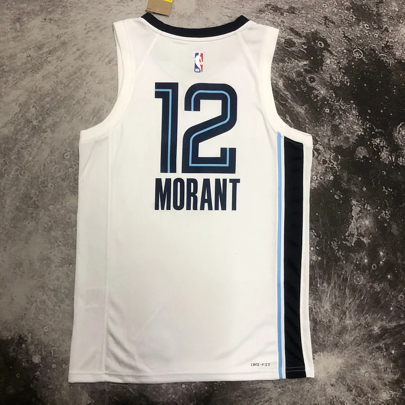 2023 Season NBA Memphis Grizzlies Basketball Jersey White #12 MORANT