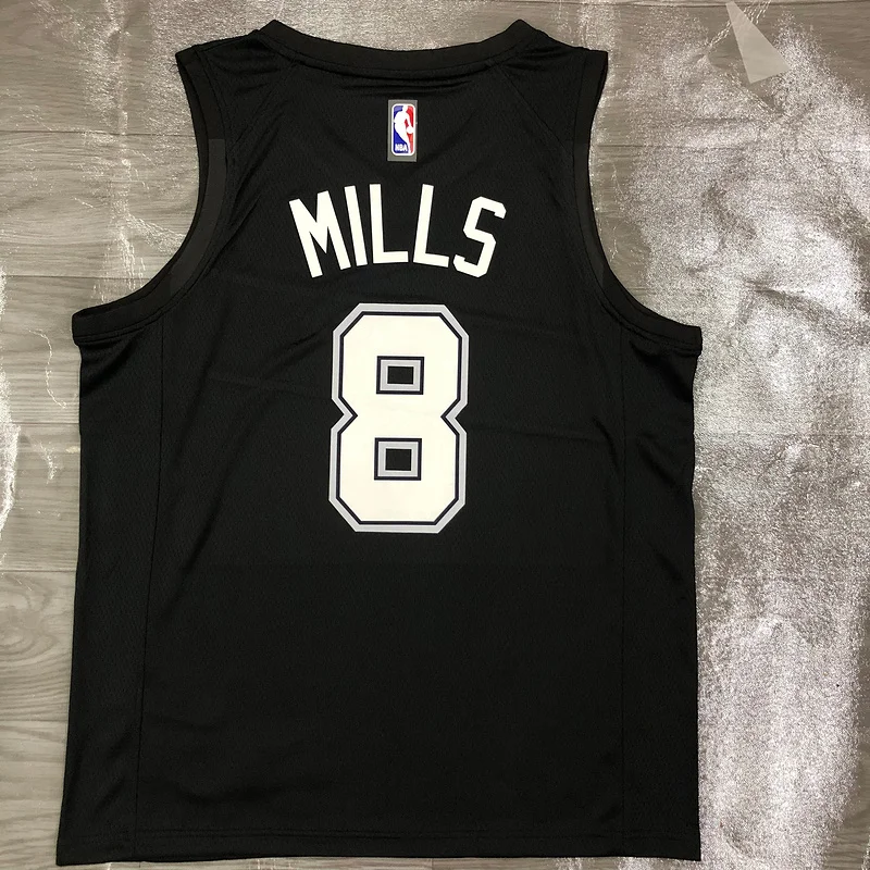 2021 San Antonio Spurs Basketball Jersey city version #8 MILLS