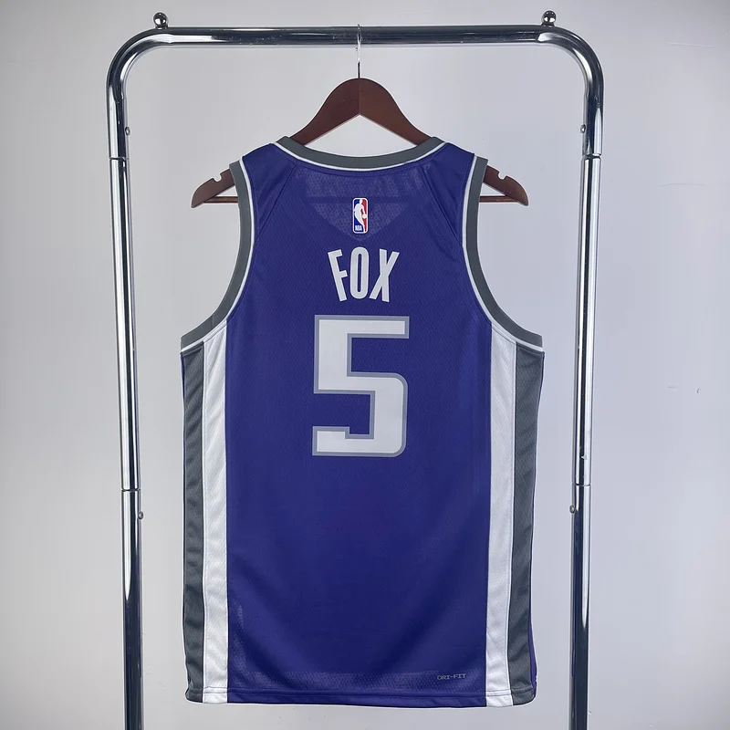 2023 Sacramento Kings Basketball Jersey Aawy Purple #5 FOX