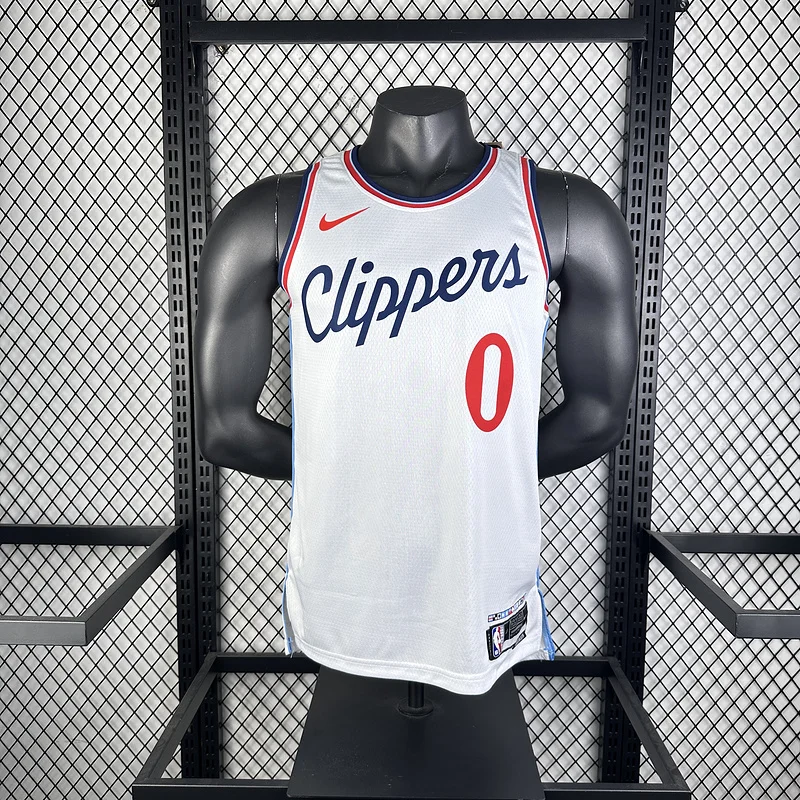 2025 Season  NBA Los Angeles Clippers Basketball jersey   Home   White  #0    WESTBROOK