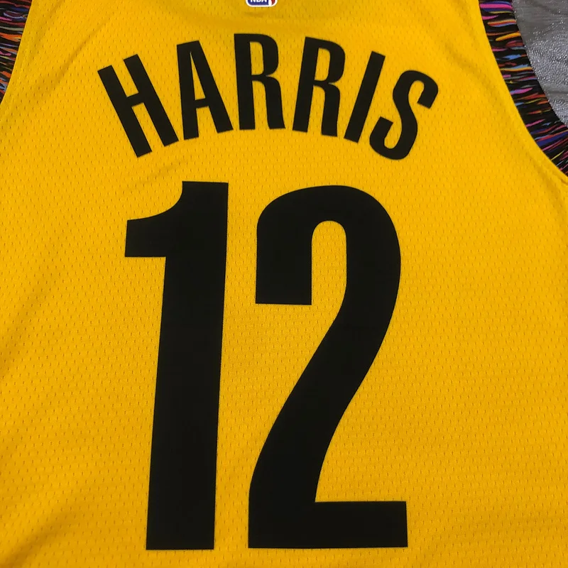 Brooklyn Nets Basketball jersey Commemorative Edition Yellow Camouflage #12 HARRIS