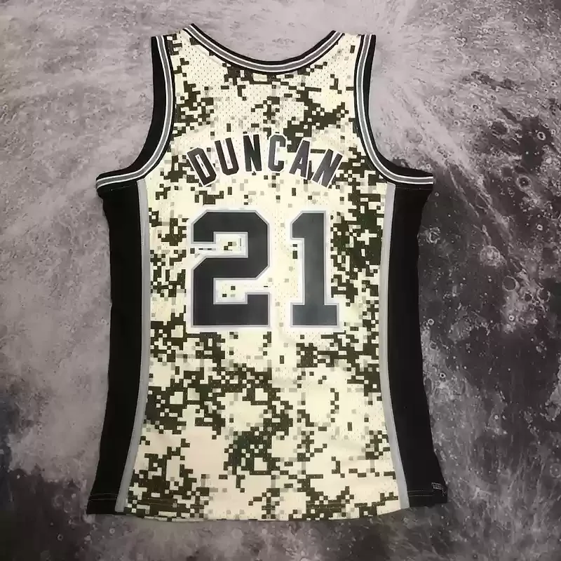 Mitchell Ness Hot Print Retro San Antonio Spurs Basketball Jersey 2013 2014 camouflage #21 DUNCAN