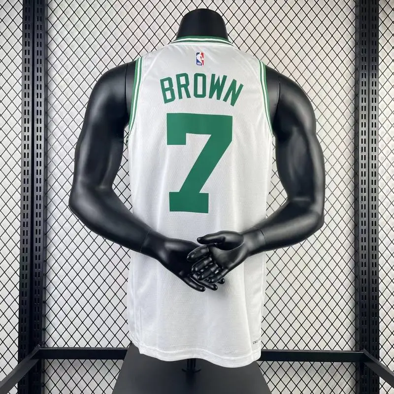 2023 Season NBA Boston Celtics Basketball Jersey White #7 BROWN