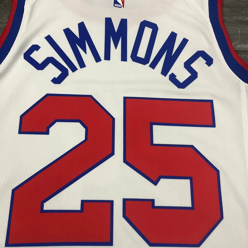 2021 Season NBA Philadelphia 76ers Basketball Jersey Retro limited #25 SIMMONS