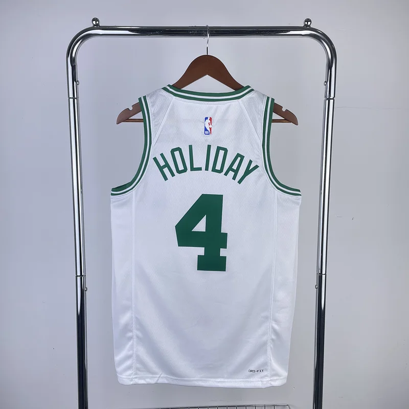 2023 Season NBA Boston Celtics Basketball Jersey home White #4 HOLIDAY