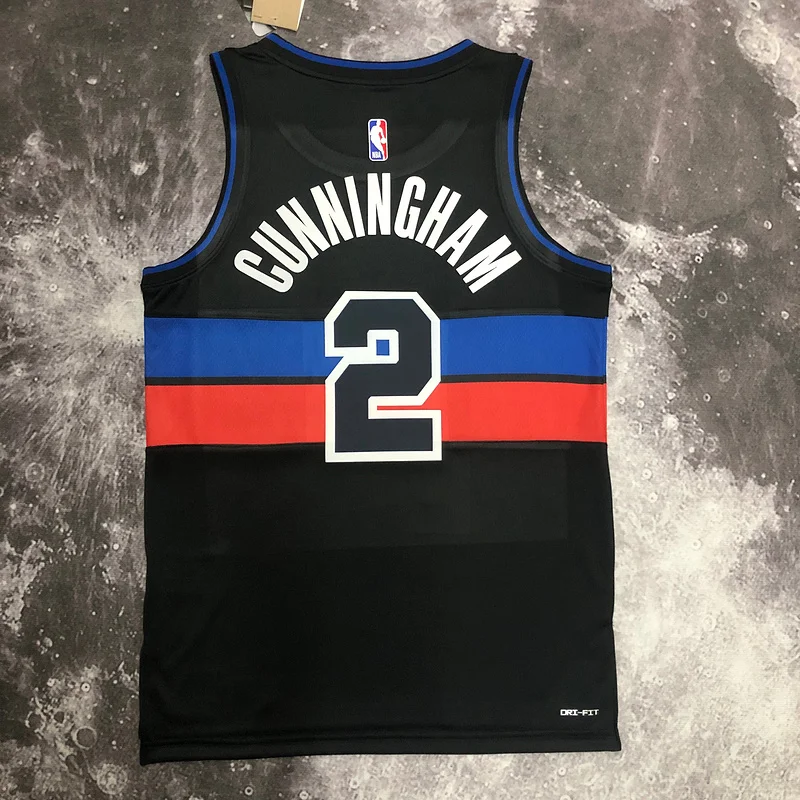 2023 Detroit Pistons Basketball Jersey trapeze limited #2CUNNINGHAM