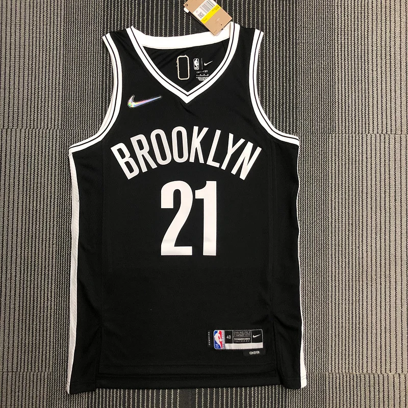 75th anniversary Brooklyn Nets Basketball jersey Black #21 CLOWNEY