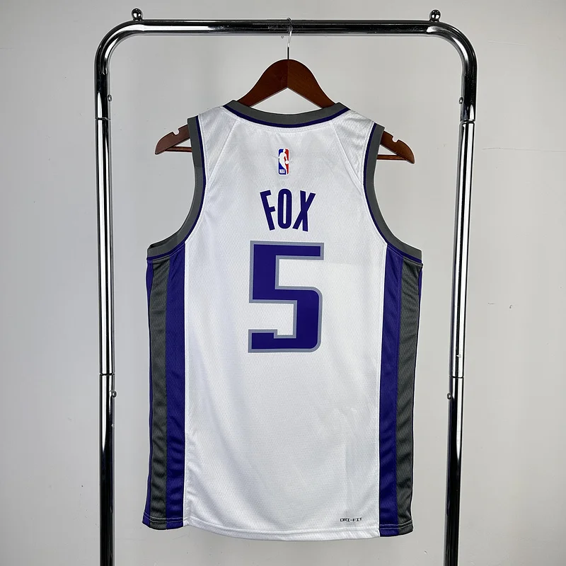 2023 Sacramento Kings Basketball Jersey Home #5 FOX