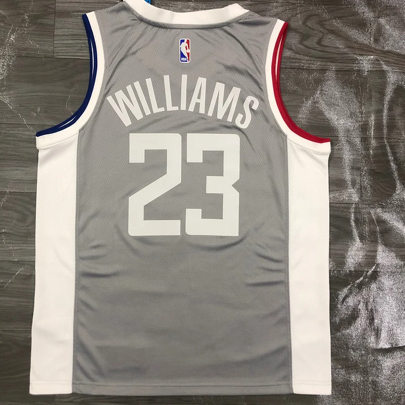 2021 Season  NBA Los Angeles Clippers Basketball jersey   bonus edition   Gray  #23   WILLIAMS