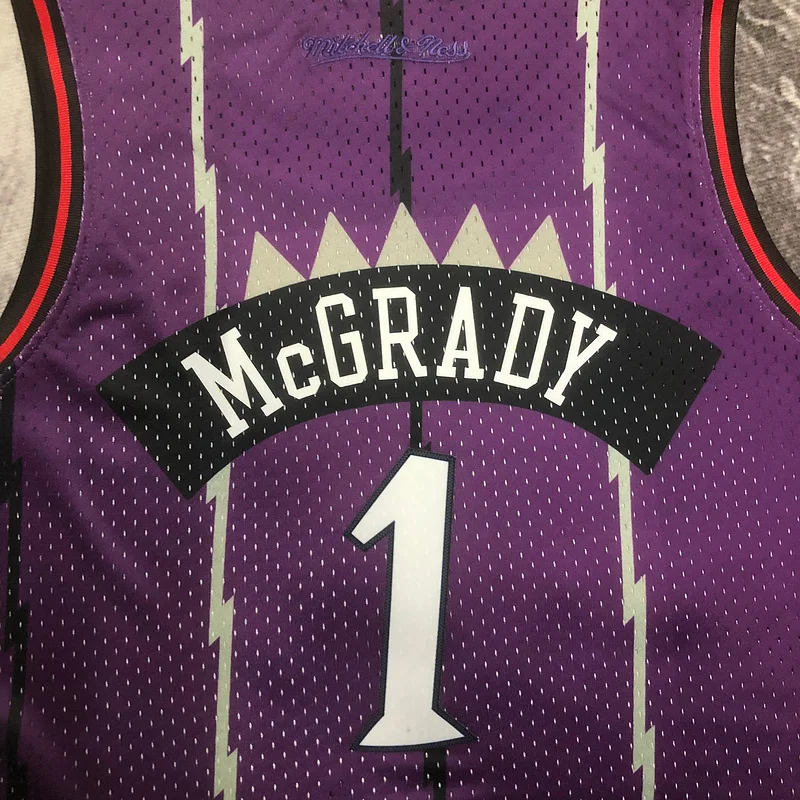 Mitchell Ness Women Retro NBA Toronto Raptors Basketball Jersey Purple #1 McGrady