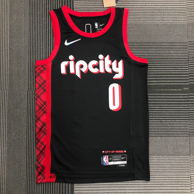 2022  Portland Trail Blazers Basketball Jersey   city version  #0   LILIARD