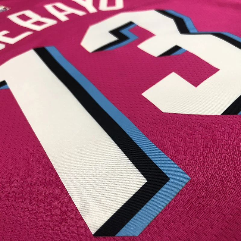 NBA Miami Heat basketball jersey round neck Pink #13 ADEBAYO