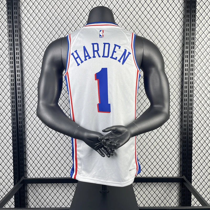 2023 Season NBA Philadelphia 76ers Basketball Jersey Home White #1 HARDEN