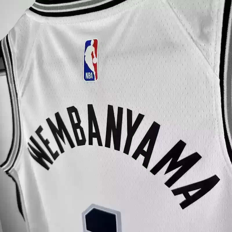 Youth San Antonio Spurs Basketball Jersey #1 WEMBANYAMA White