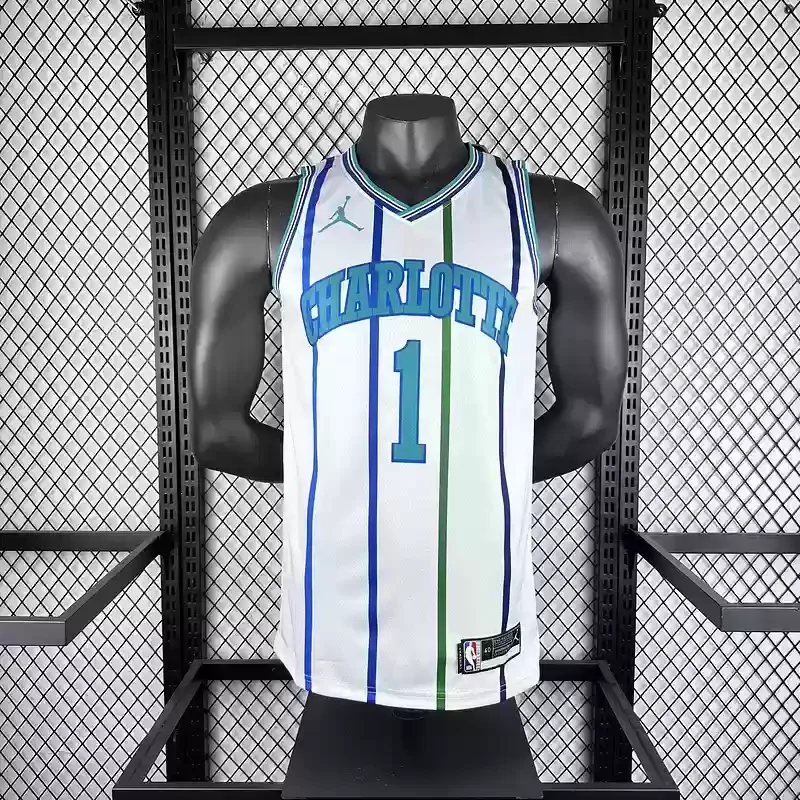 2019 Charlotte Hornets Retro #1 BALL Basketball Jersey White