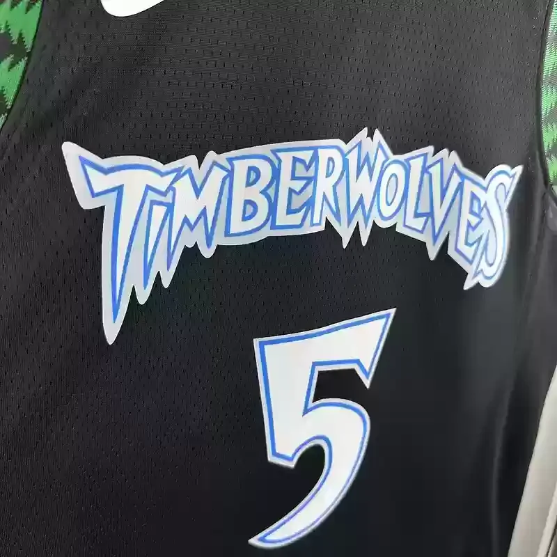 18-19 Season Retro  Minnesota Timberwolves Basketball jersey black #5 EDWARDS