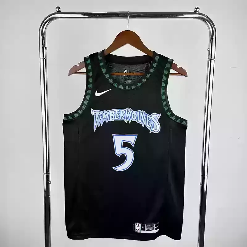 18-19 Season Retro  Minnesota Timberwolves Basketball jersey black #5 EDWARDS