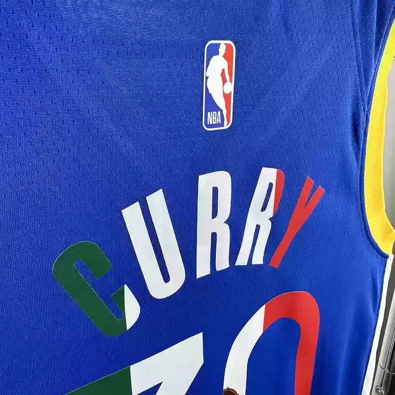 Golden State Warriors V-neck blue #30 Mexico basketball jersey