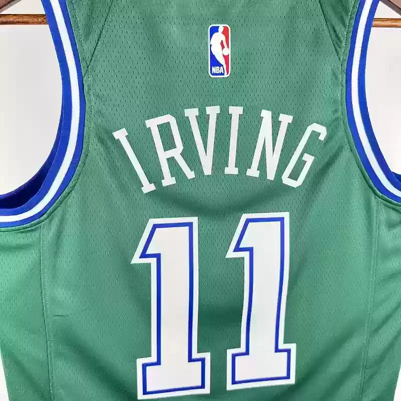 Retro Dallas Mavericks Green #11 IRVING Basketball Jersey