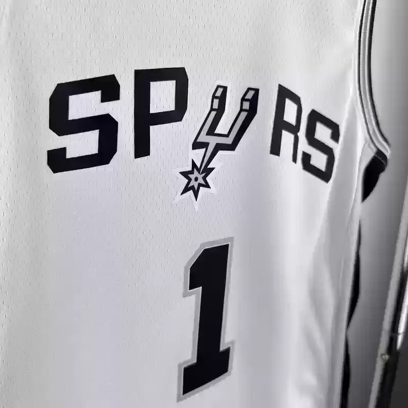 Youth San Antonio Spurs Basketball Jersey #1 WEMBANYAMA White