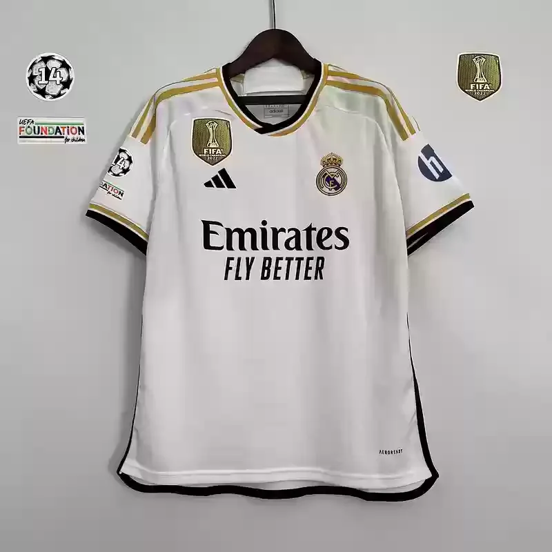 23/24 Real Madrid Jersey Home Champion badges