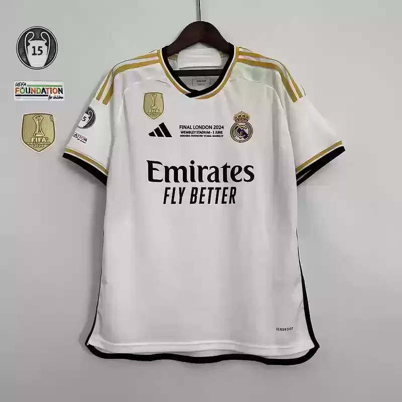 23/24 Real Madrid Jersey Home Champion badges