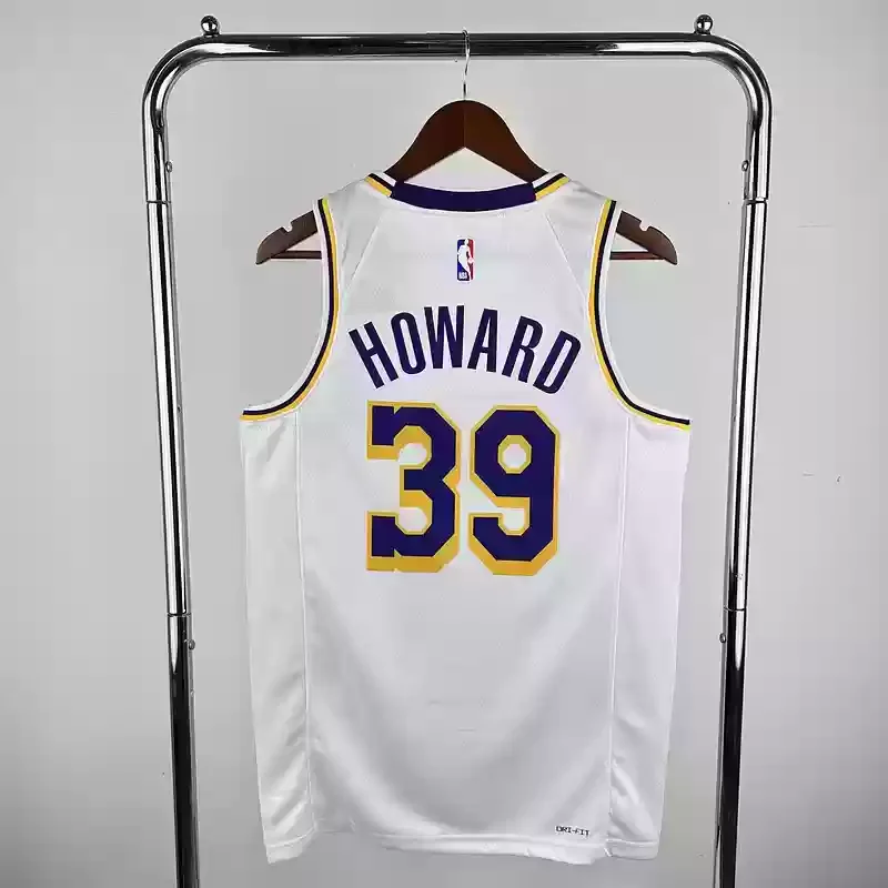 Los Angeles Lakers round neck white #39 HOWARD basketball jersey