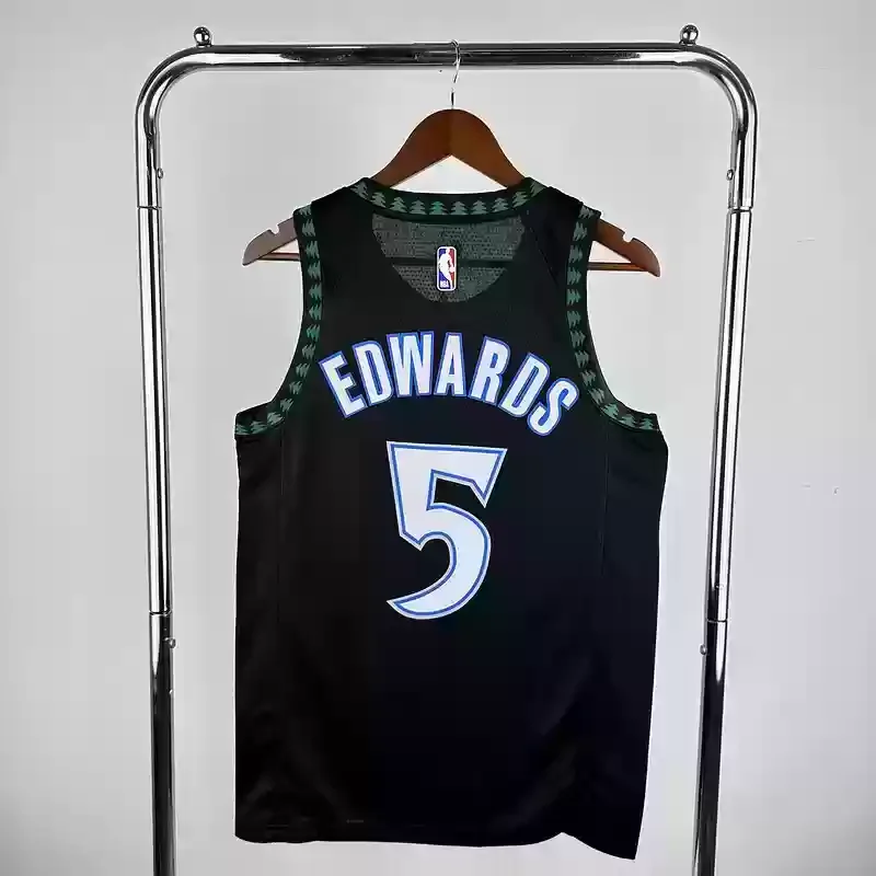 18-19 Season Retro  Minnesota Timberwolves Basketball jersey black #5 EDWARDS