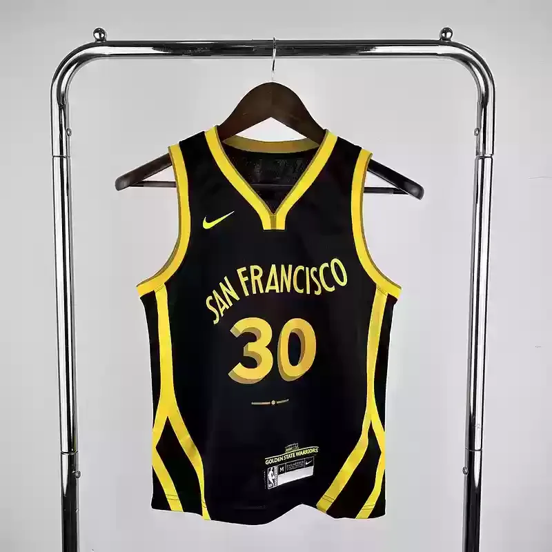 Youth Basketball Jerseys for San Francisco #30 CURRY Black