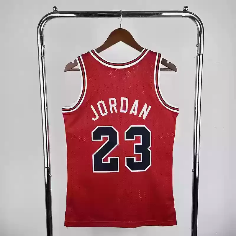 84/85 Mitchell Ness Hot Print Red Retro Basketball Jersey for Chicago Bulls #23 JORDAN