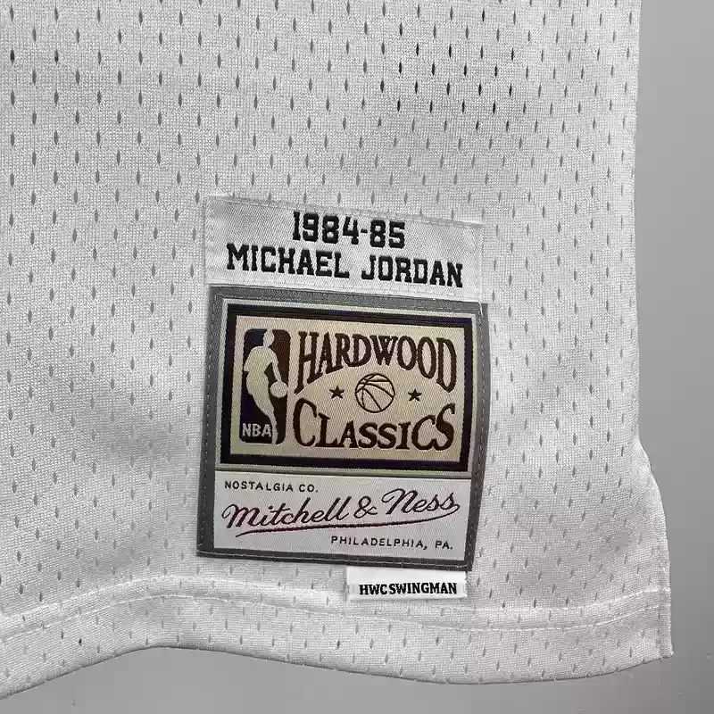 84/85 Mitchell Ness Hot Print White Retro Basketball Jersey for Chicago Bulls #23 JORDAN