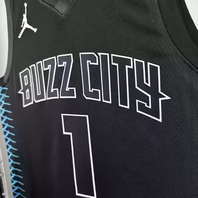 2018 Charlotte Hornets #1 BALL Basketball Jersey Black