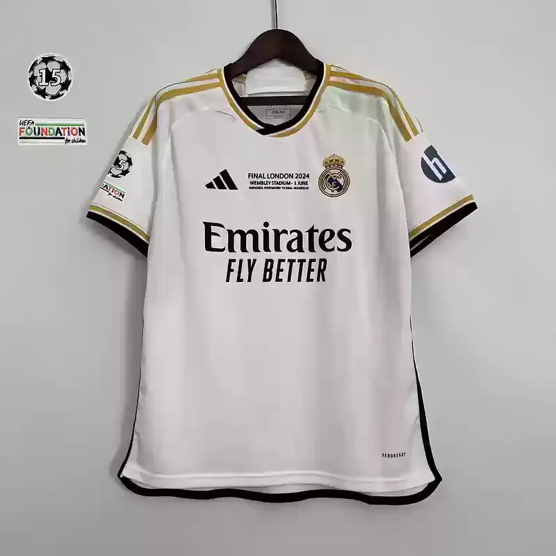 23/24 Real Madrid Jersey Home Champion badges