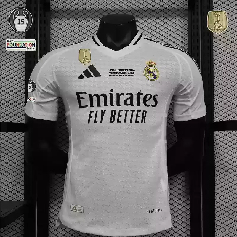 24/25 Real Madrid Jersey Home Player Version Champion badges