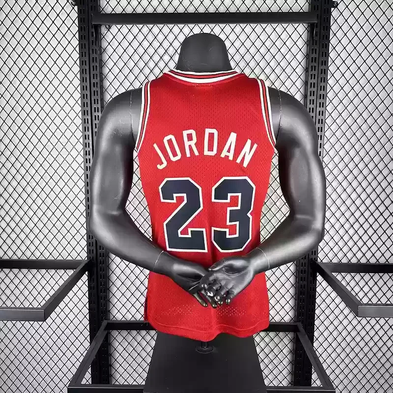 84/85 Mitchell Ness Hot Print Red Retro Basketball Jersey for Chicago Bulls #23 JORDAN