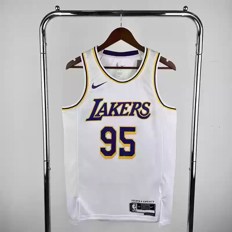 Los Angeles Lakers round neck white #95 ANDERSON basketball jersey