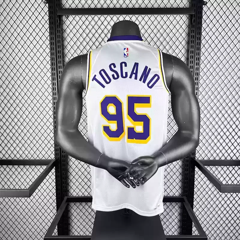 Los Angeles Lakers round neck white #95 ANDERSON basketball jersey