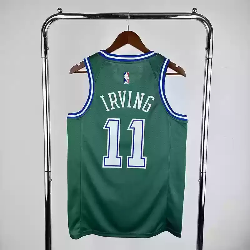 Retro Dallas Mavericks Green #11 IRVING Basketball Jersey