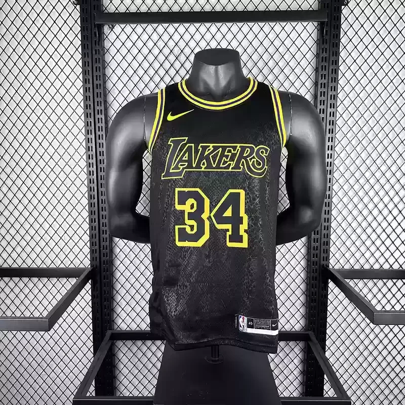 Los Angeles Lakers Snakeskin #34 O NEAL basketball jersey