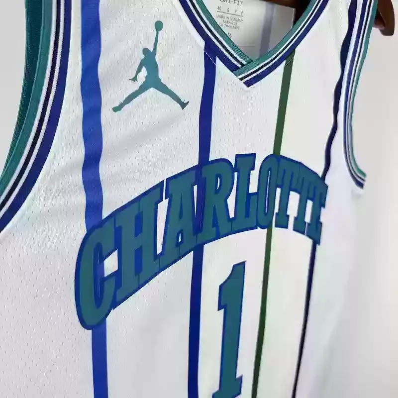 2019 Charlotte Hornets Retro #1 BALL Basketball Jersey White