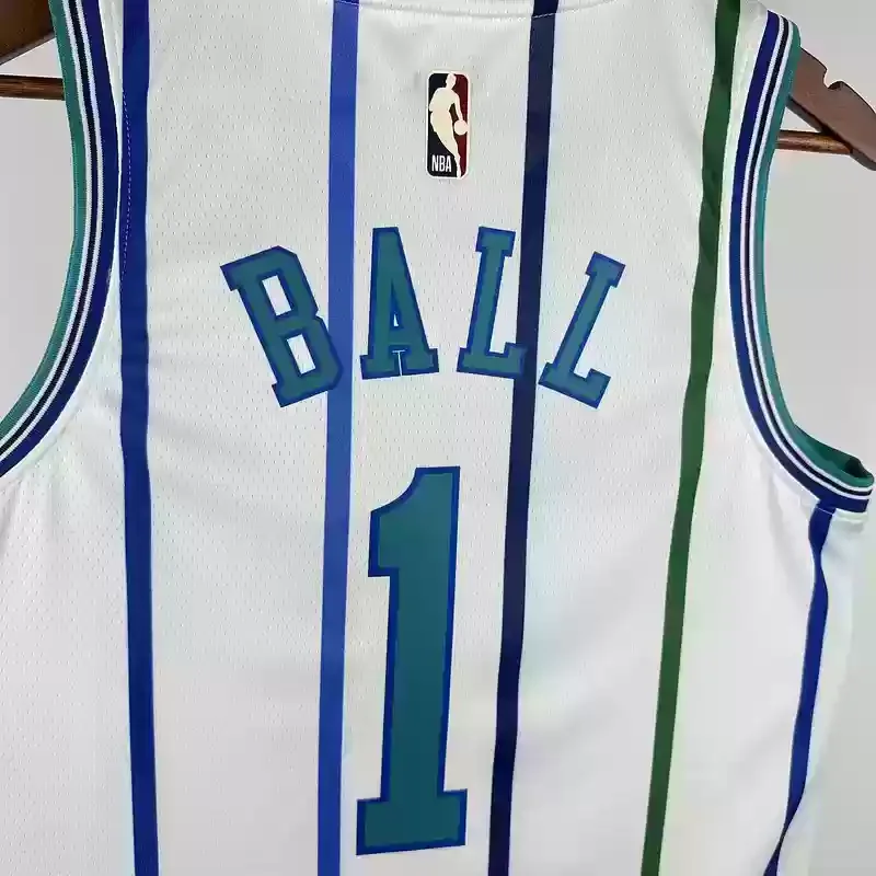 2019 Charlotte Hornets Retro #1 BALL Basketball Jersey White