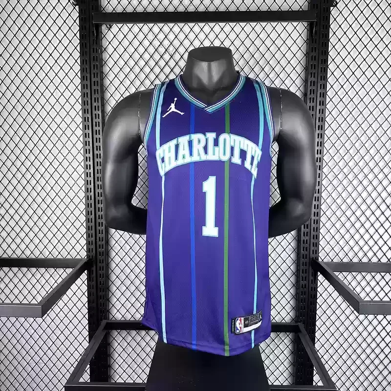 2020 Charlotte Hornets Retro #1 BALL Basketball Jersey Purple