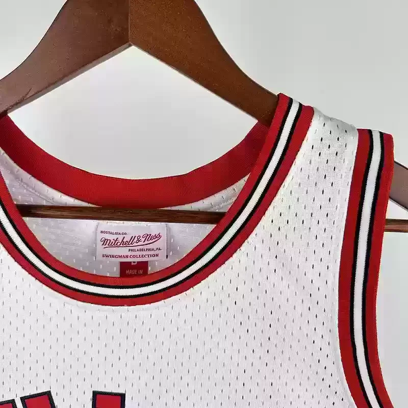 84/85 Mitchell Ness Hot Print White Retro Basketball Jersey for Chicago Bulls #23 JORDAN