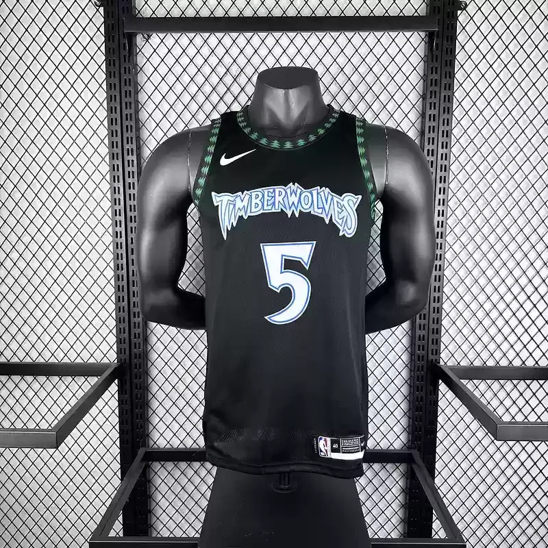 18-19 Season Retro  Minnesota Timberwolves Basketball jersey black #5 EDWARDS