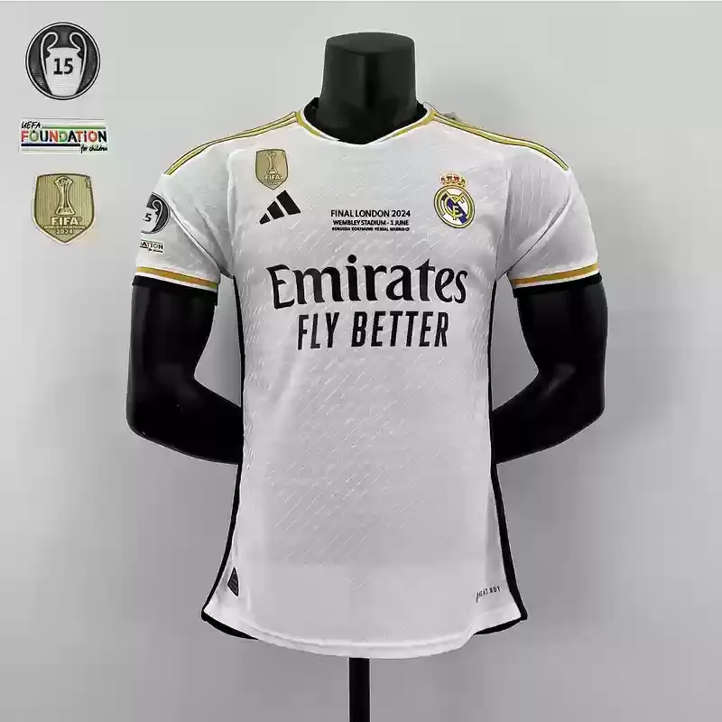 23/24 Real Madrid Jersey Home Champion badges