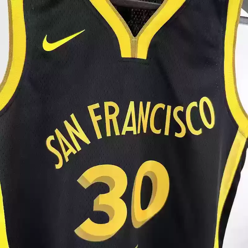 Youth Basketball Jerseys for San Francisco #30 CURRY Black