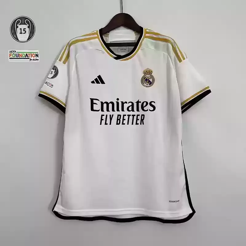 23/24 Real Madrid Jersey Home Champion badges