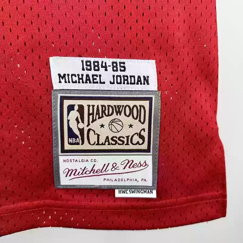 84/85 Mitchell Ness Hot Print Red Retro Basketball Jersey for Chicago Bulls #23 JORDAN