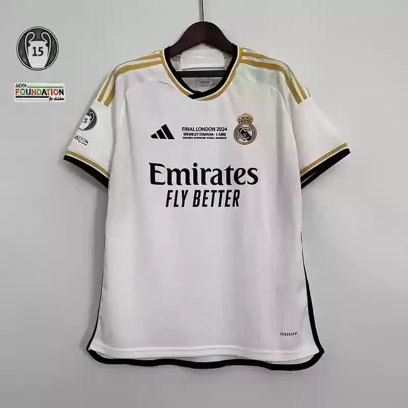 23/24 Real Madrid Jersey Home Champion badges