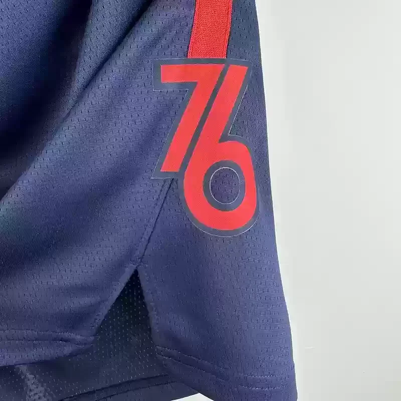 2024 Philadelphia 76ers Basketball Shorts City Edition Blue